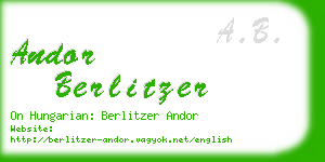 andor berlitzer business card